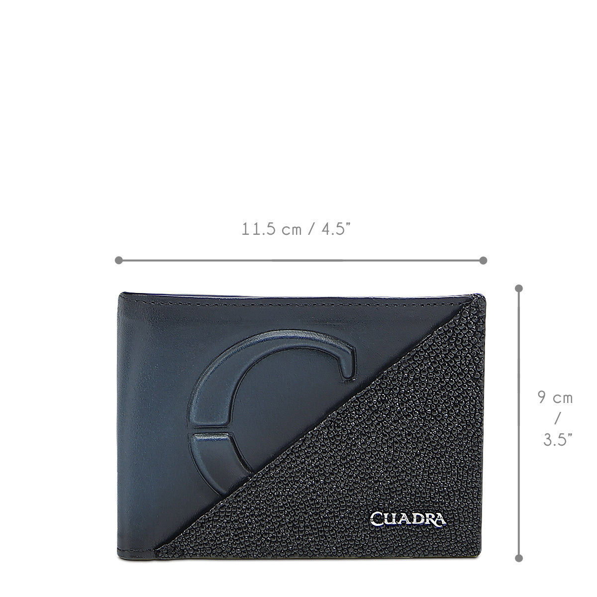 Cuadra Black & Blue Stingray Stitching Wallet DU717