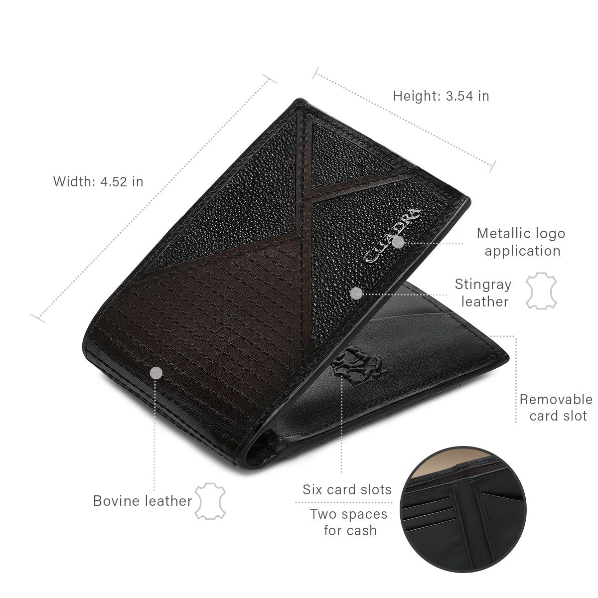 Cuadra Brown Stingray Stitching Wallet DU781