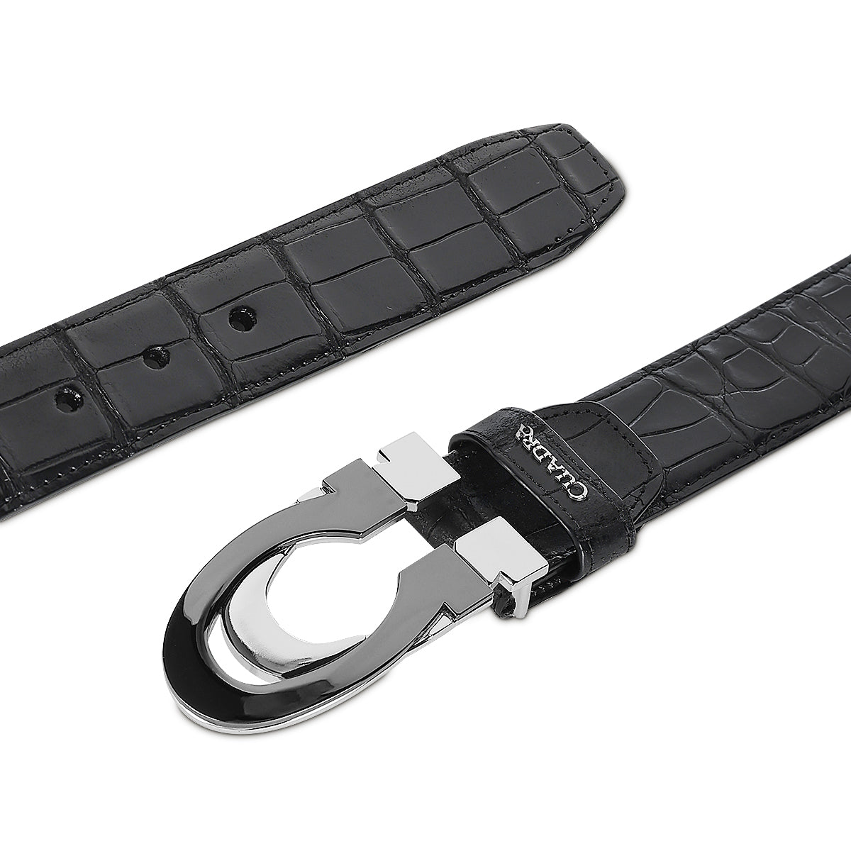Cuadra Black Alligator Stiching Belt BC474