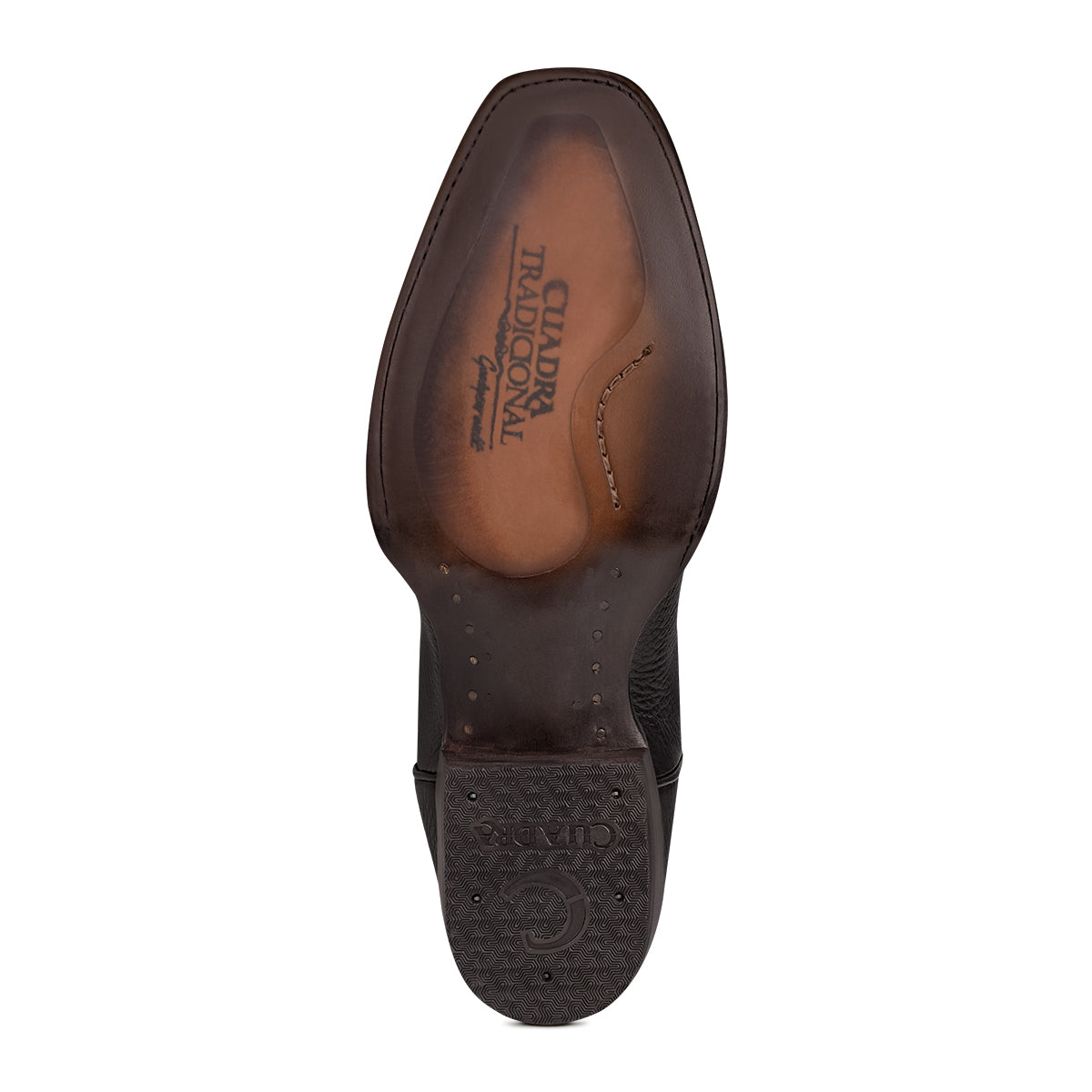Cuadra Black Deer Laser & Embroidery Narrow Square Toe CU587