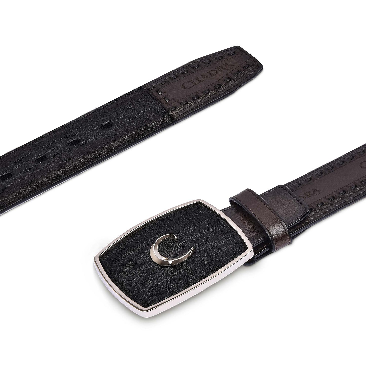 Cuadra Black Ostrich Laser & Woven BC205