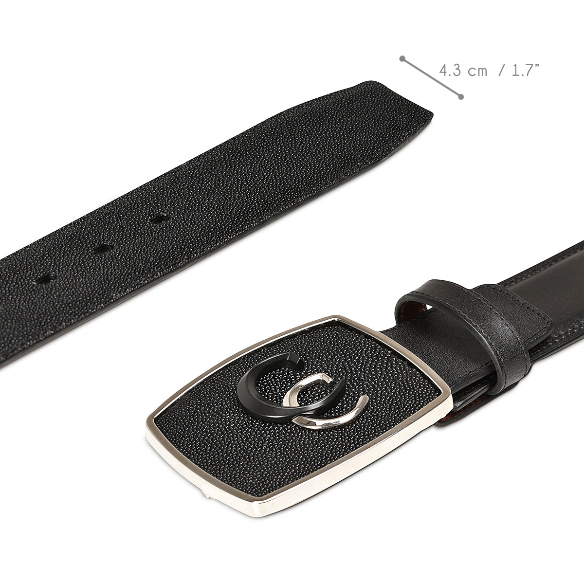 Cuadra Black Stingray Belt BC315