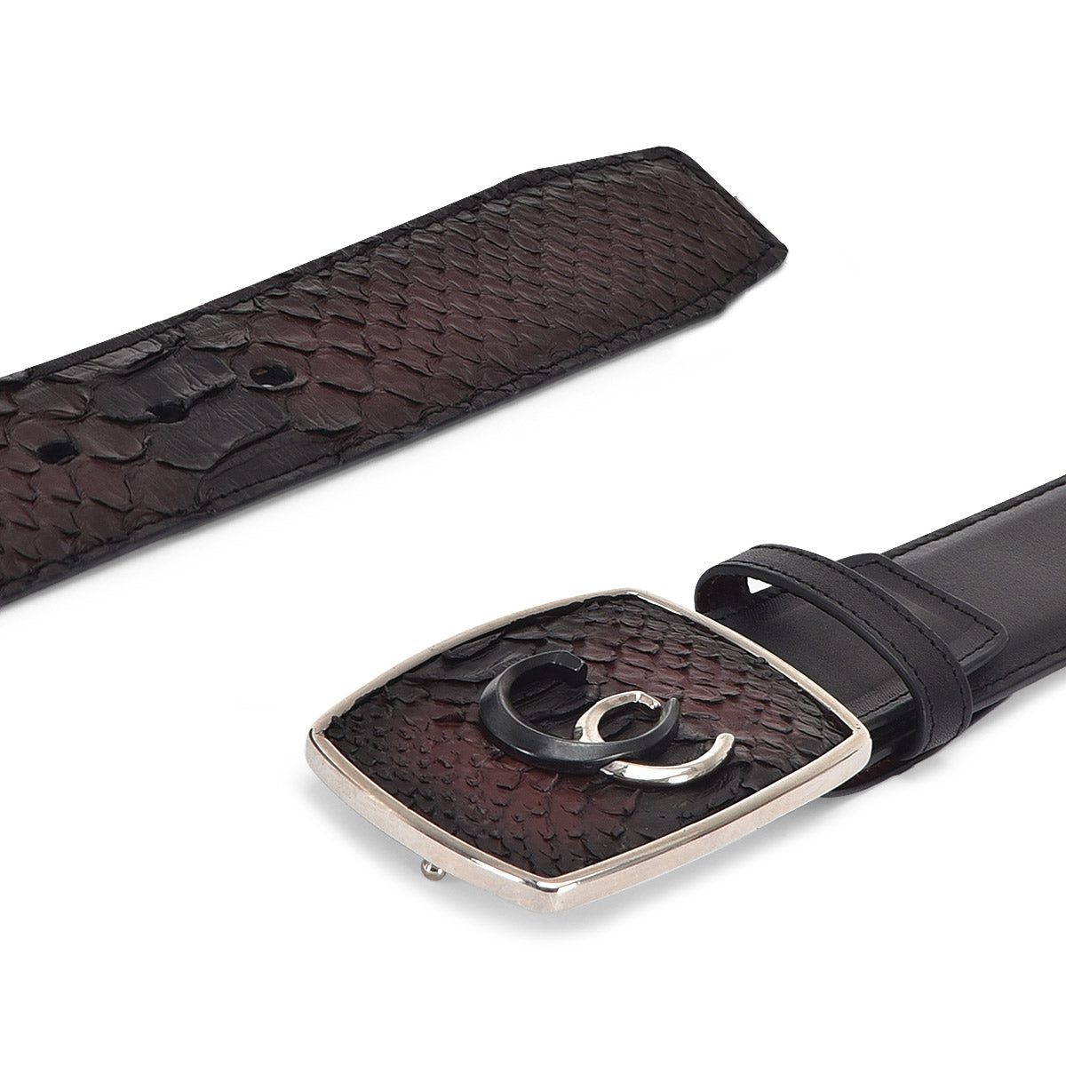 Cuadra Black Python Belt BC324