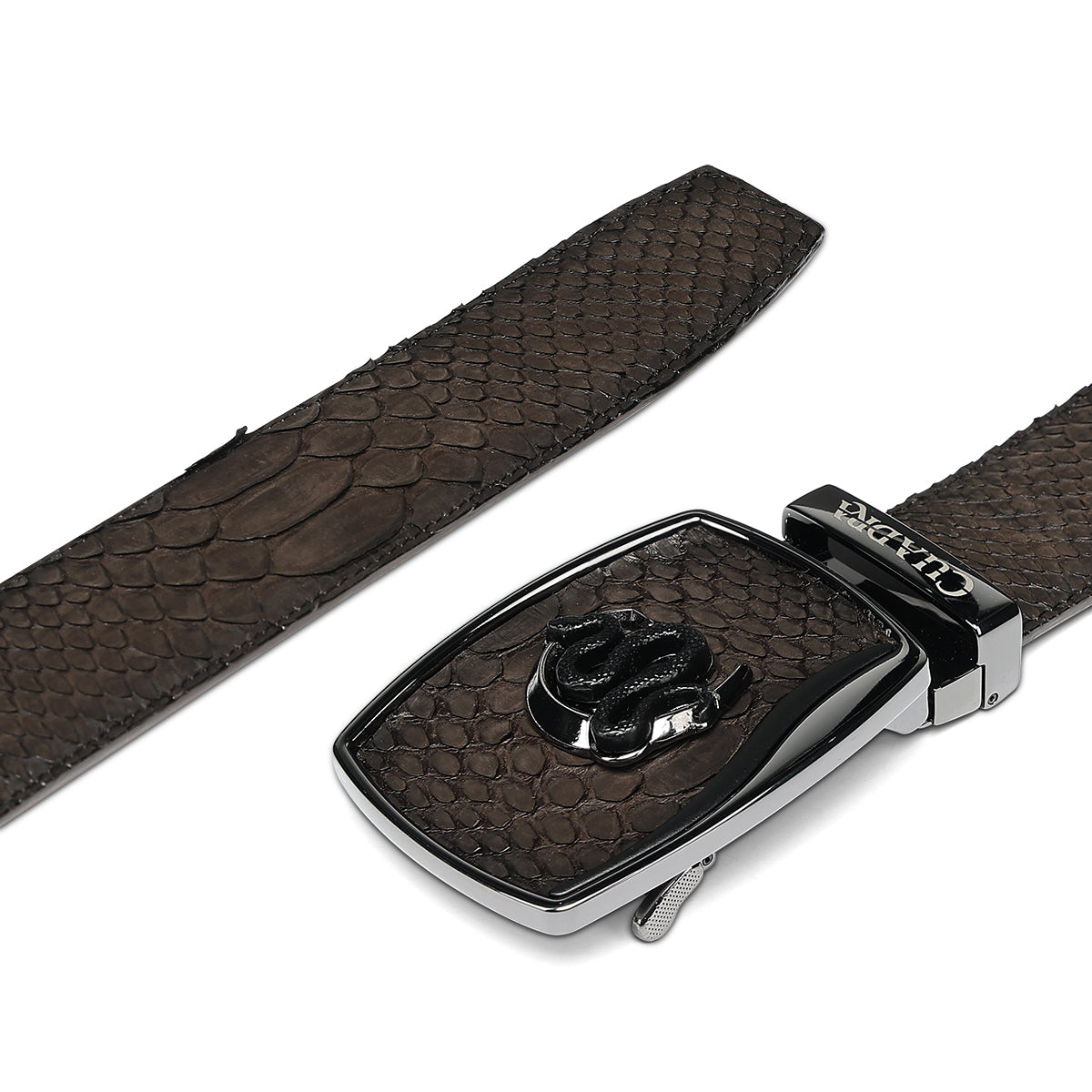 Cuadra Matte Brown Python Stitching Belt BC484