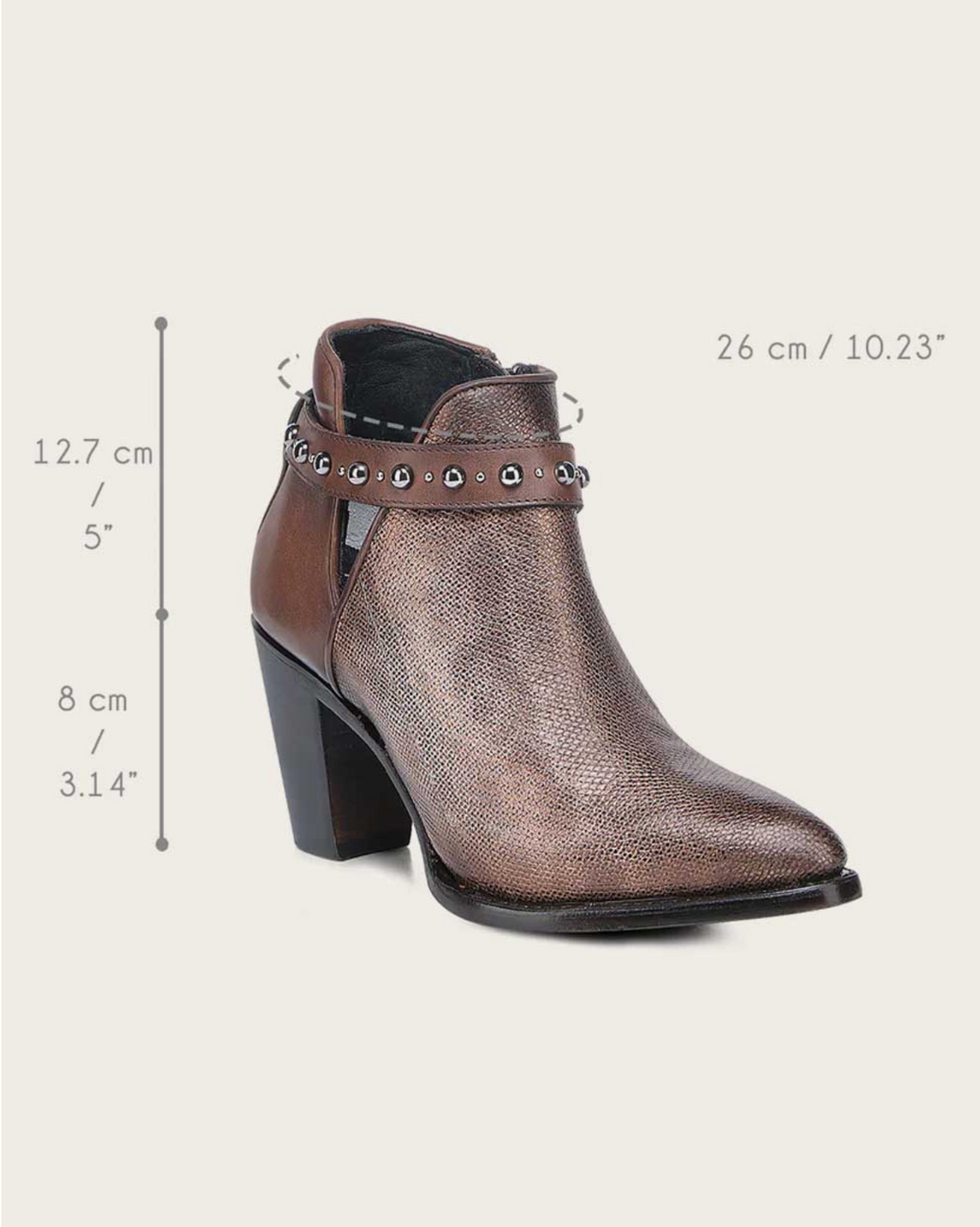 Cuadra Gold Karung Zipper & Studs Round Toe CU951