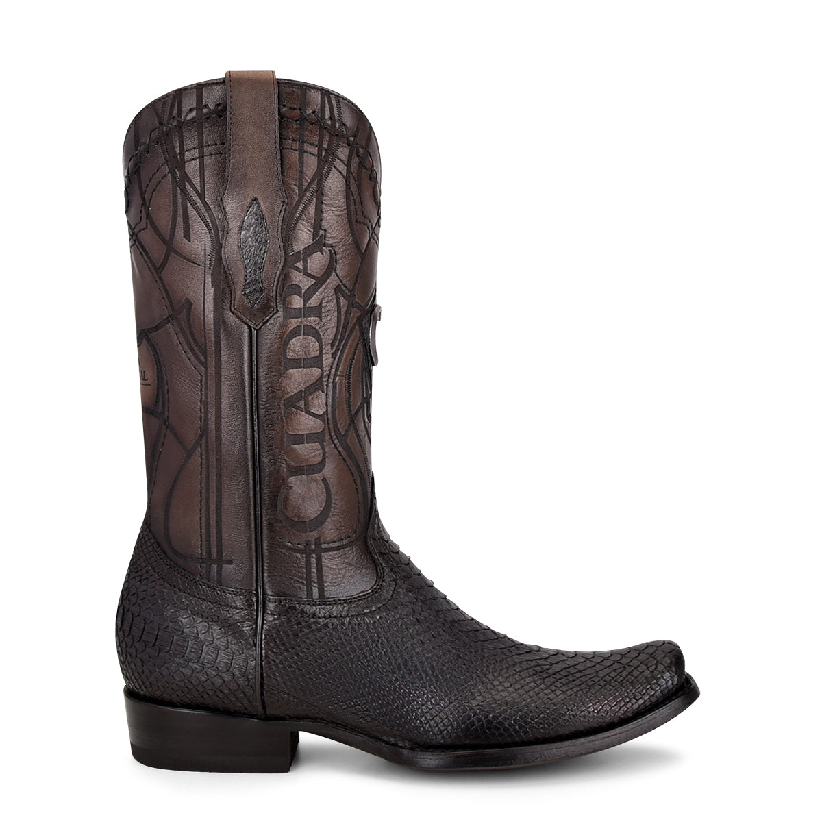 Cuadra Choco Python Laser & Embroidery Narrow SQ Toe CU607
