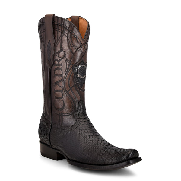 Cuadra Choco Python Laser & Embroidery Narrow SQ Toe CU607