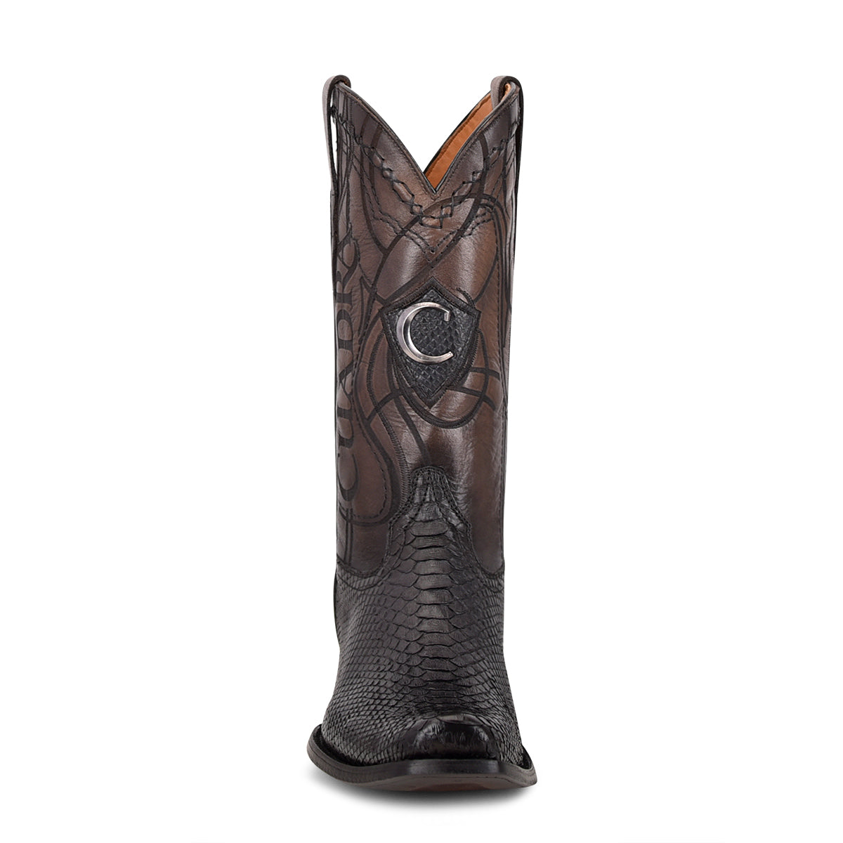 Cuadra Choco Python Laser & Embroidery Narrow SQ Toe CU607