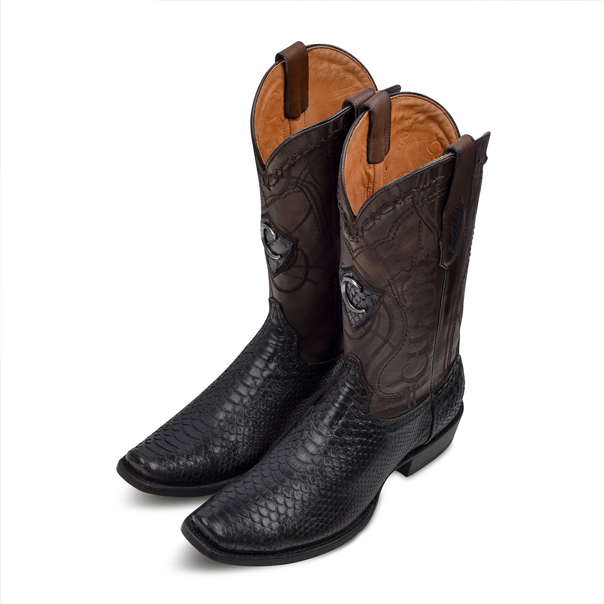 Cuadra Choco Python Laser & Embroidery Narrow SQ Toe CU607
