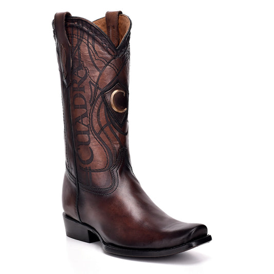 Cuadra Brown Laser & Embroidery Narrow SQ Toe CU347