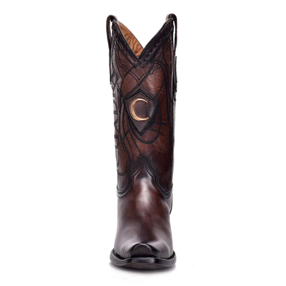 Cuadra Brown Laser & Embroidery Narrow SQ Toe CU347