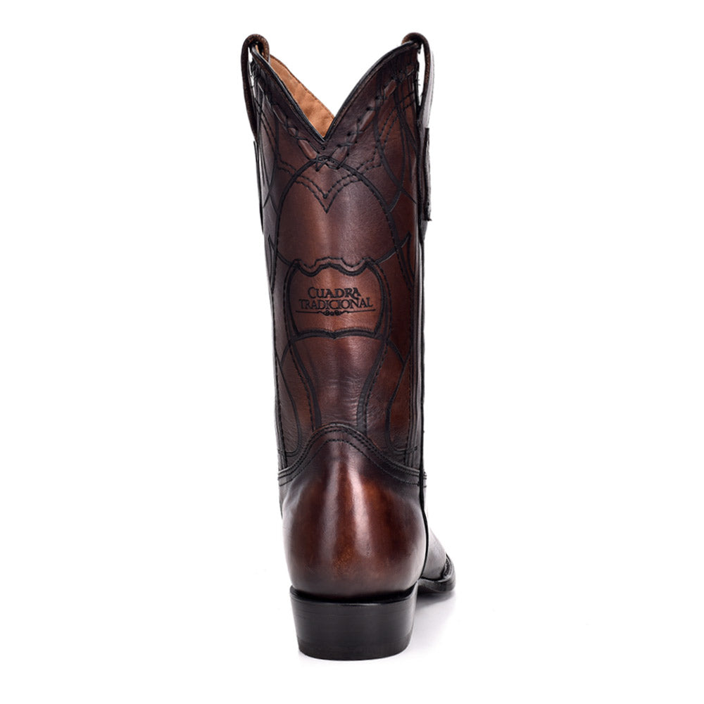 Cuadra Brown Laser & Embroidery Narrow SQ Toe CU347