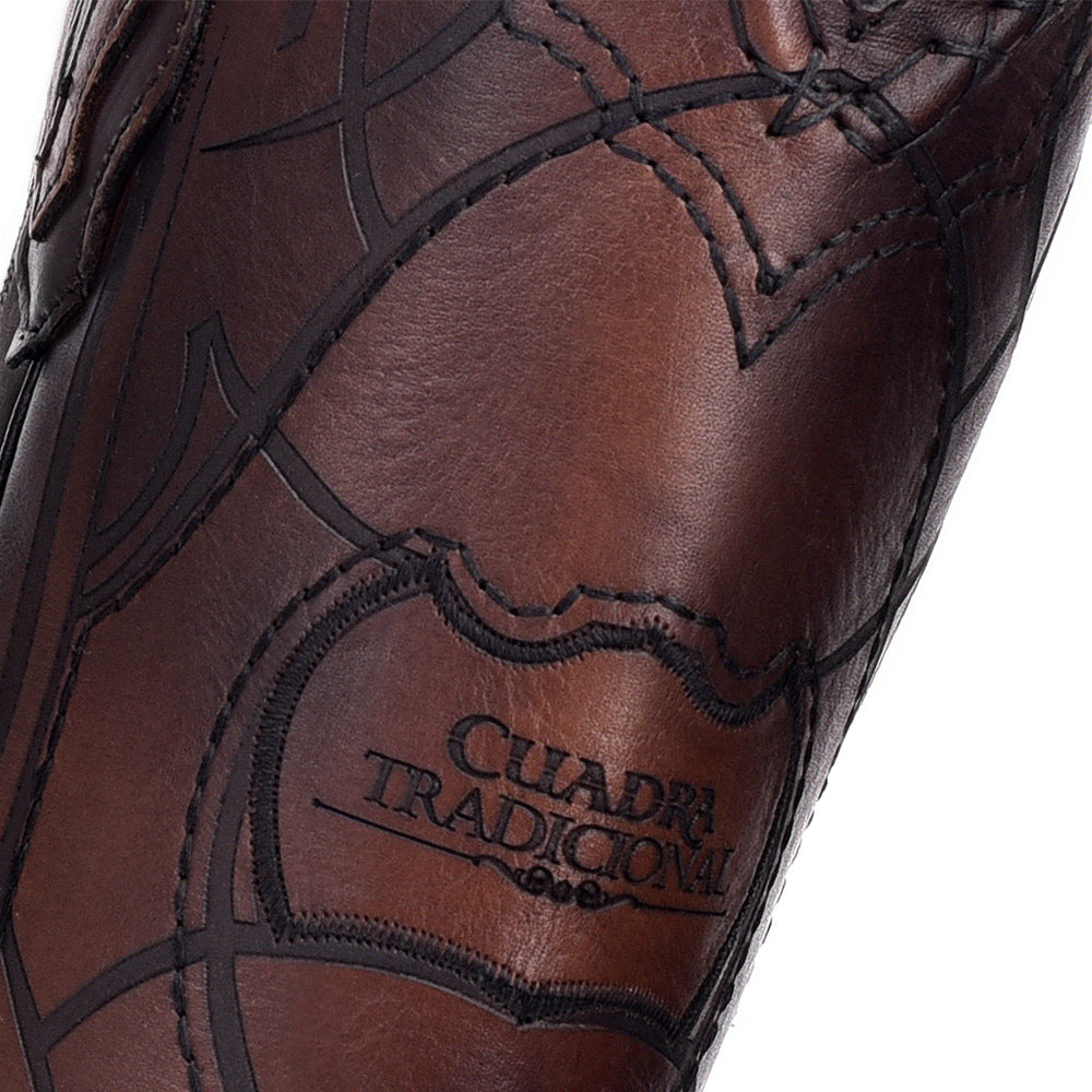 Cuadra Brown Laser & Embroidery Narrow SQ Toe CU347