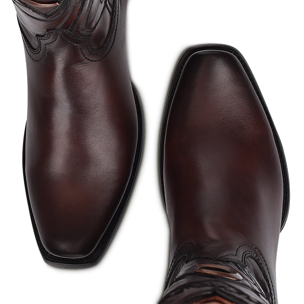 Cuadra Brown Laser & Embroidery Narrow SQ Toe CU347