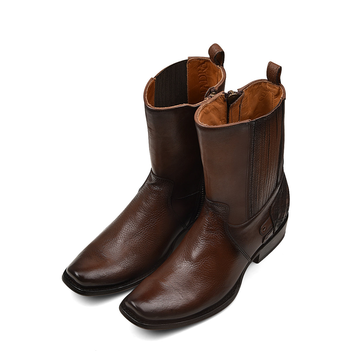 Cuadra Honey Zipper & Studs Narrow Square Toe CU406