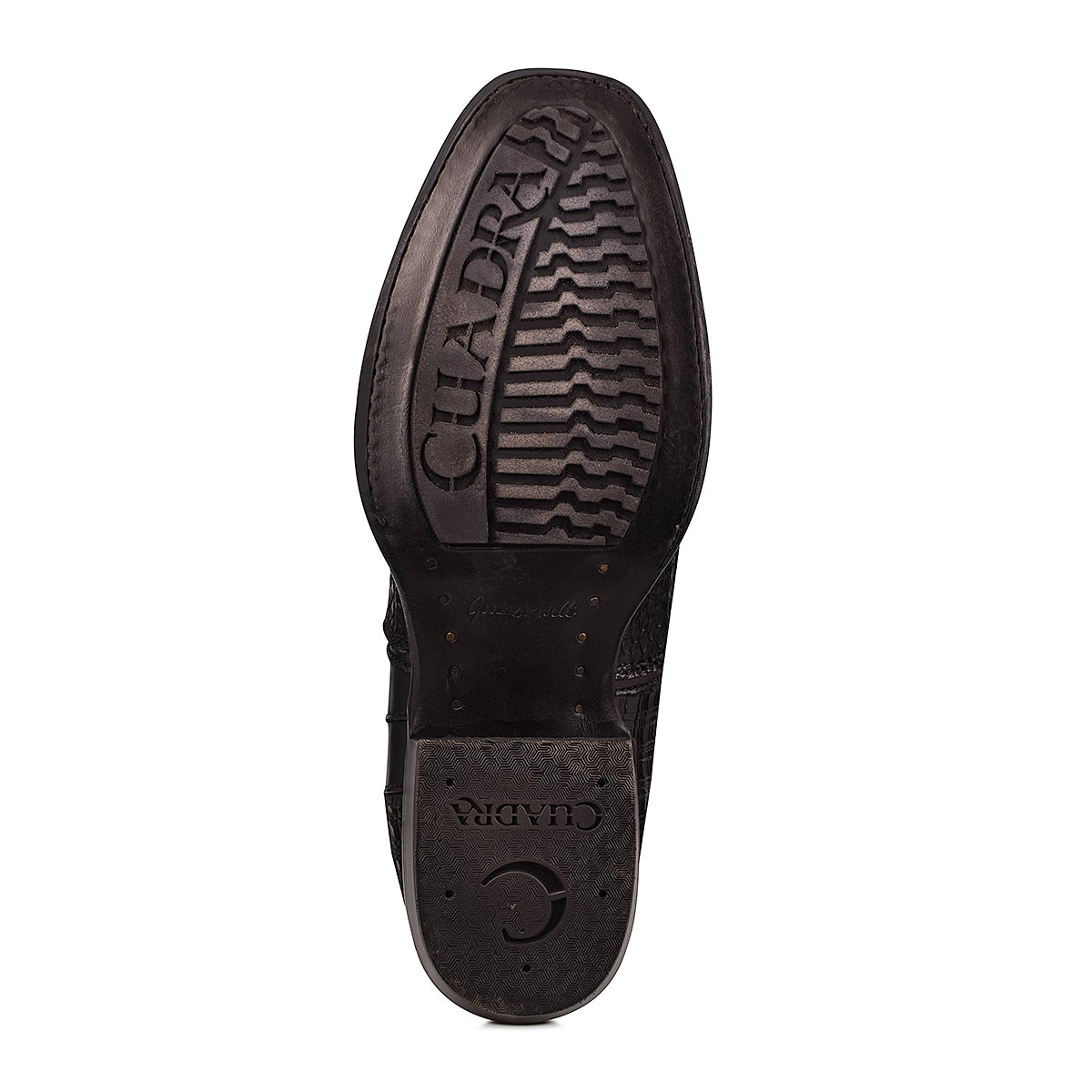 Cuadra Black Python Laser & Woven & Zipper Narrow SQ Toe CU557