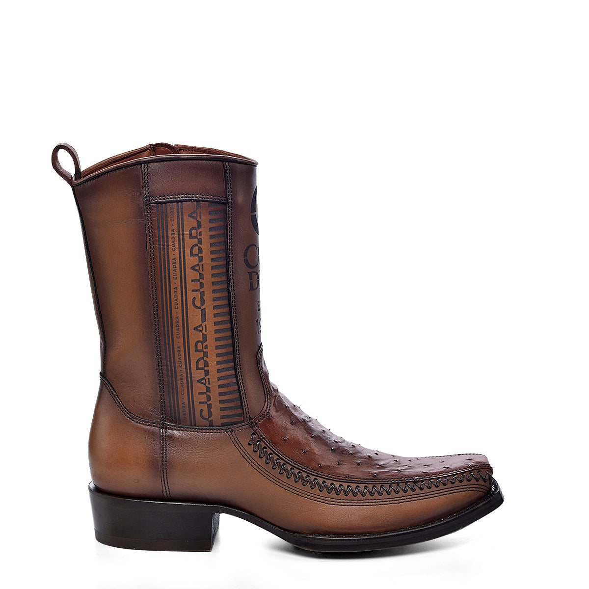 Cuadra Moroni Chestnut Ostrich Laser & Woven Narrow Square CU804