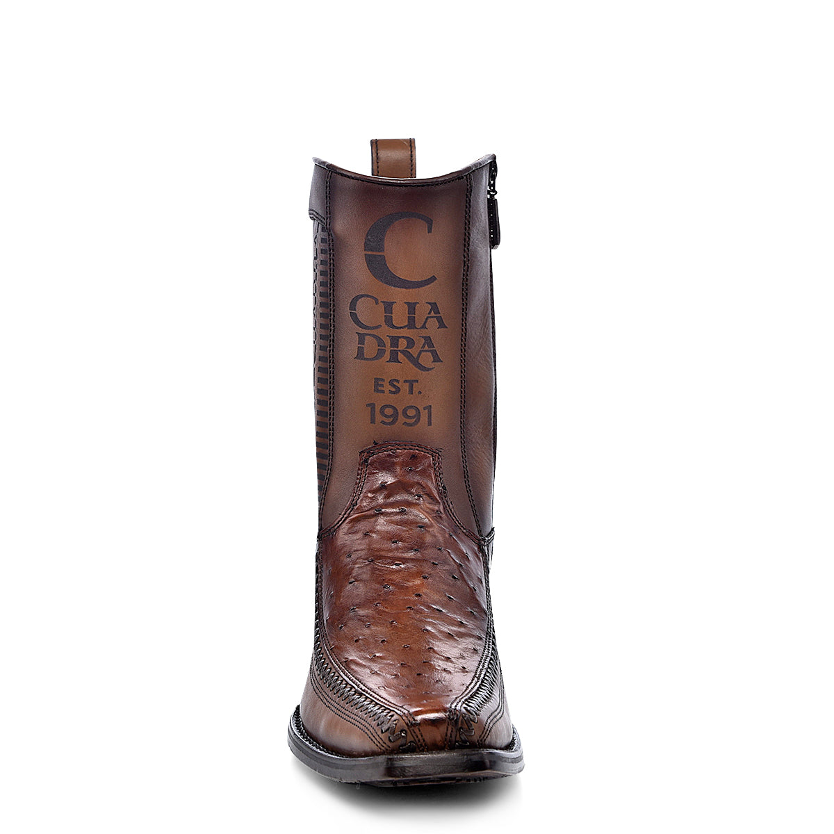 Cuadra Moroni Chestnut Ostrich Laser & Woven Narrow Square CU804