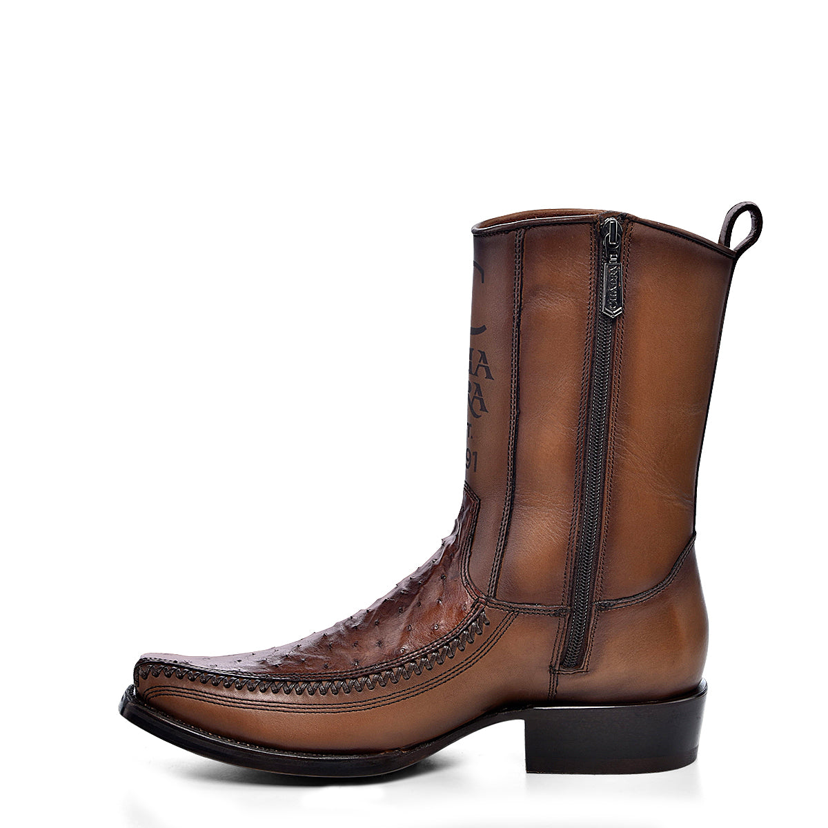 Cuadra Moroni Chestnut Ostrich Laser & Woven Narrow Square CU804