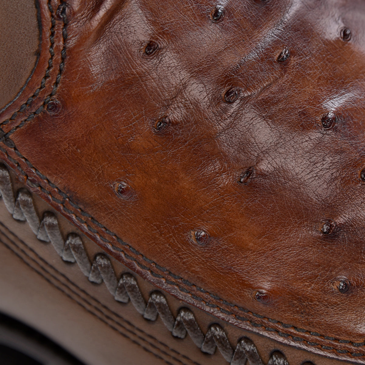 Cuadra Moroni Chestnut Ostrich Laser & Woven Narrow Square CU804