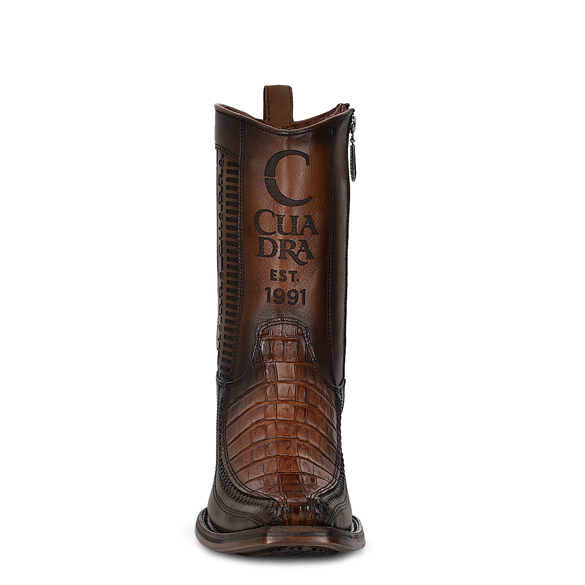 Cuadra Brown Caiman Laser & Woven Narrow Square Toe CU698