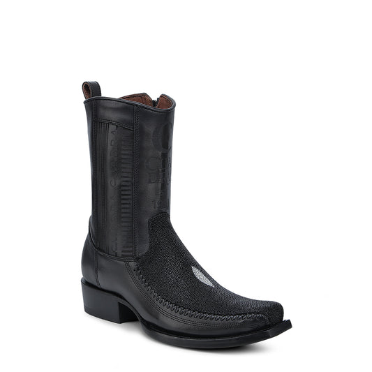 Black Stingray Laser & Woven Narrow Square Toe CU783