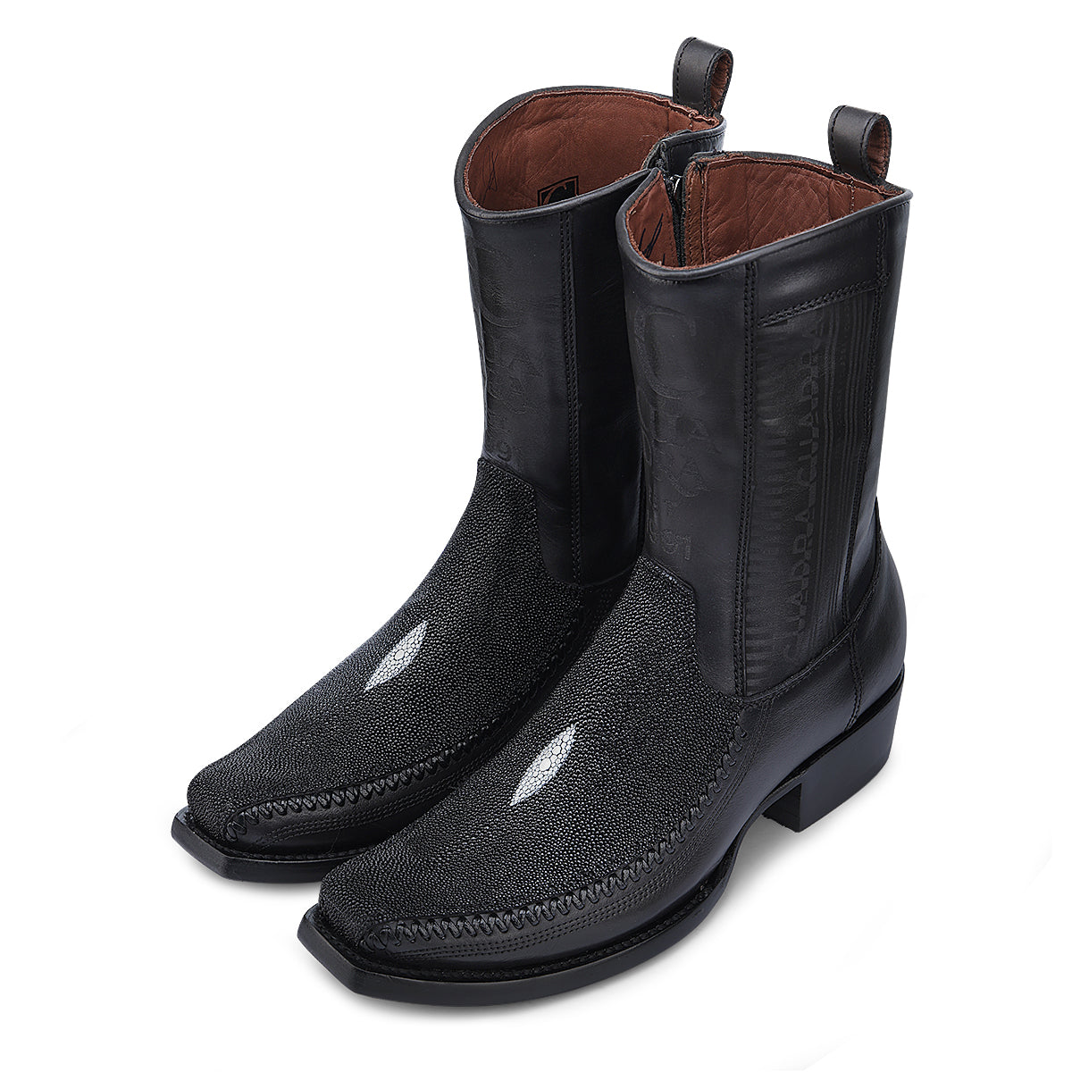 Black Stingray Laser & Woven Narrow Square Toe CU783