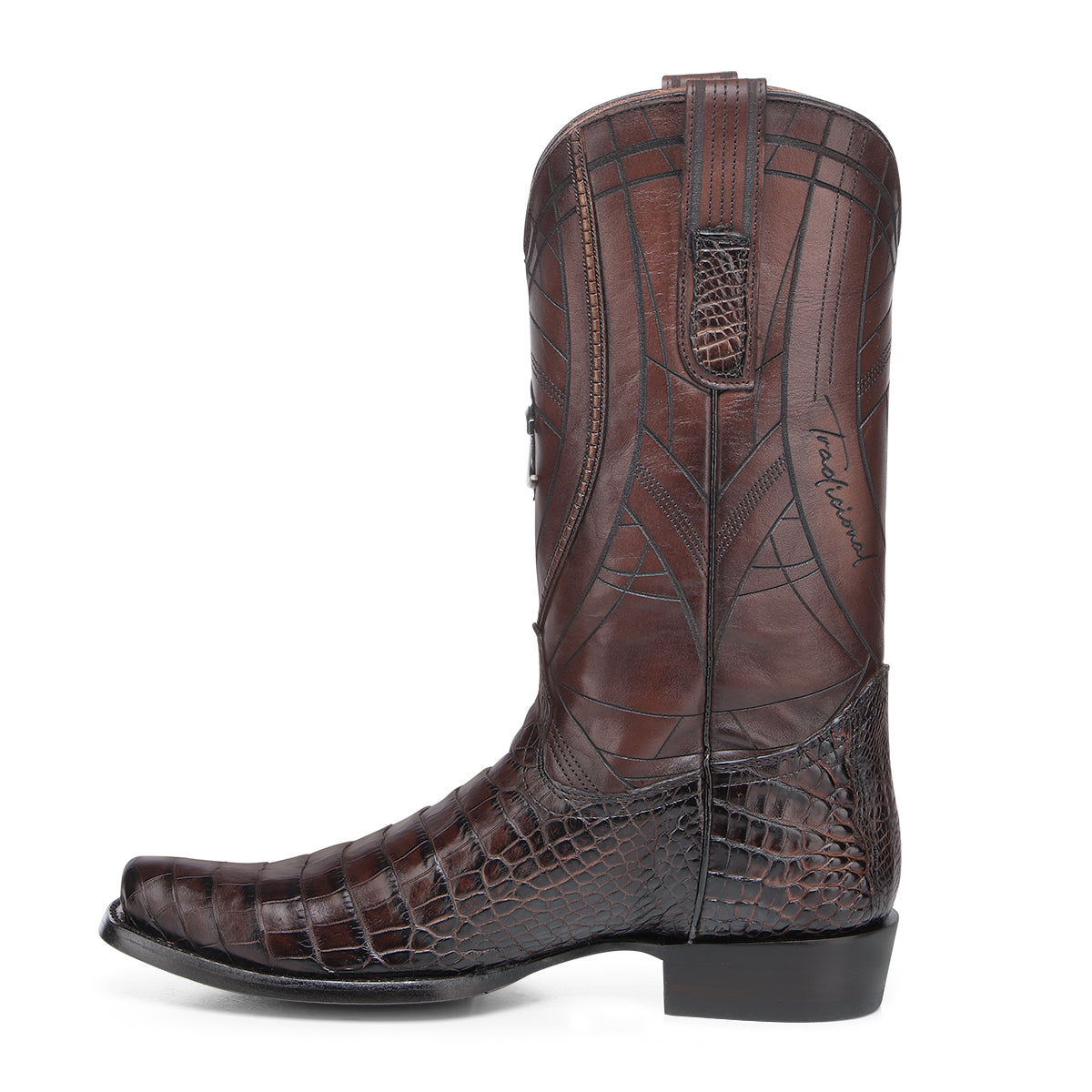 Cuadra Chocolate Alligator Laser & Embroidery Narrow CC271