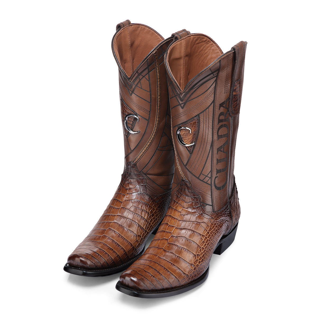 Cuadra Honey Alligator Laser & Embroidery Narrow SQ Toe CC270