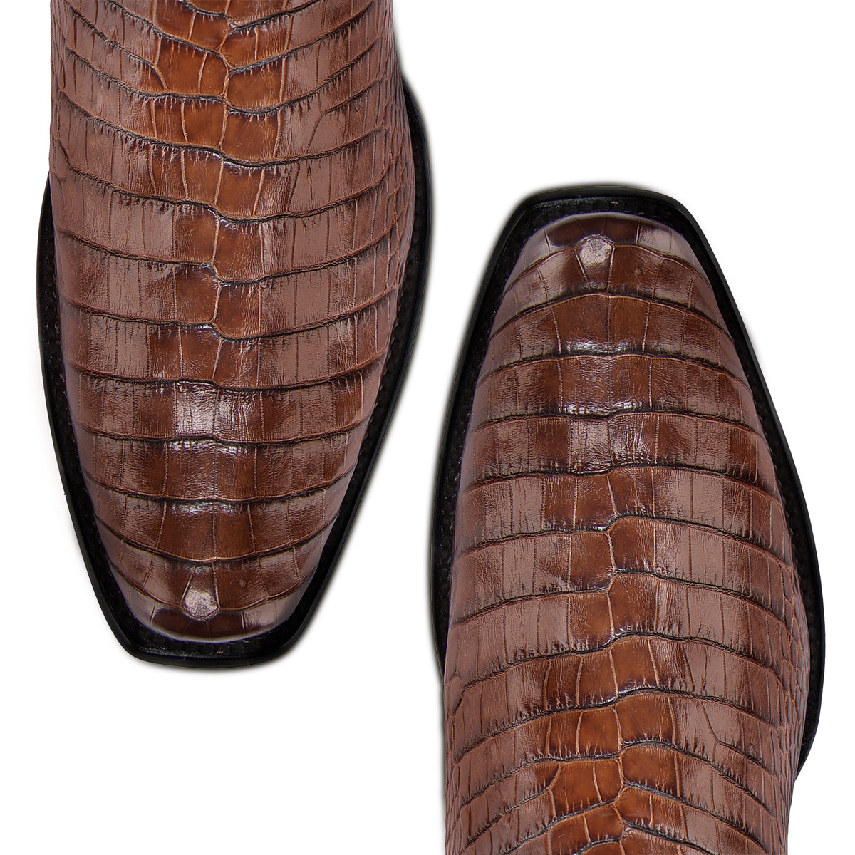 Cuadra Honey Alligator Laser & Embroidery Narrow SQ Toe CC270