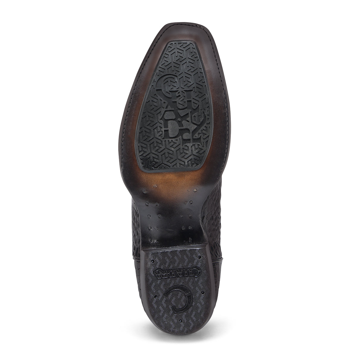 Cuadra Black Alligator Laser & Embroidery Narrow Square Toe CC269