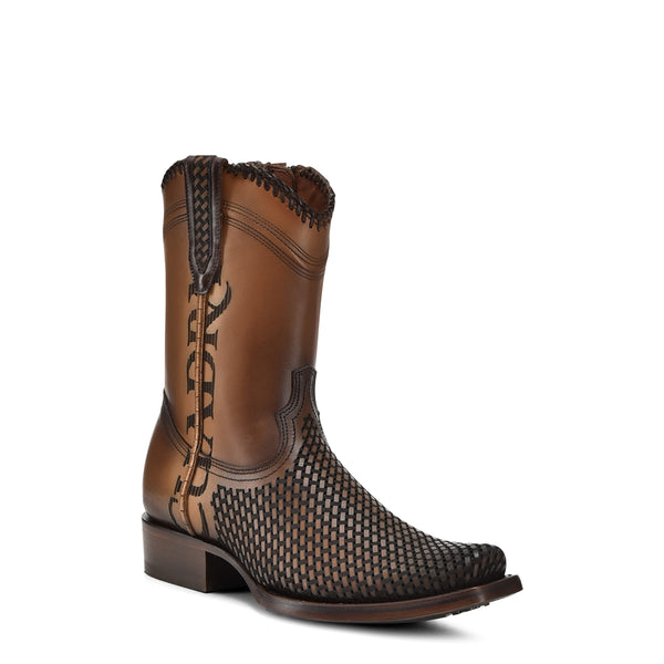 Cuadra Honey Laser & Woven & Zipper Narrow Square Toe CU817