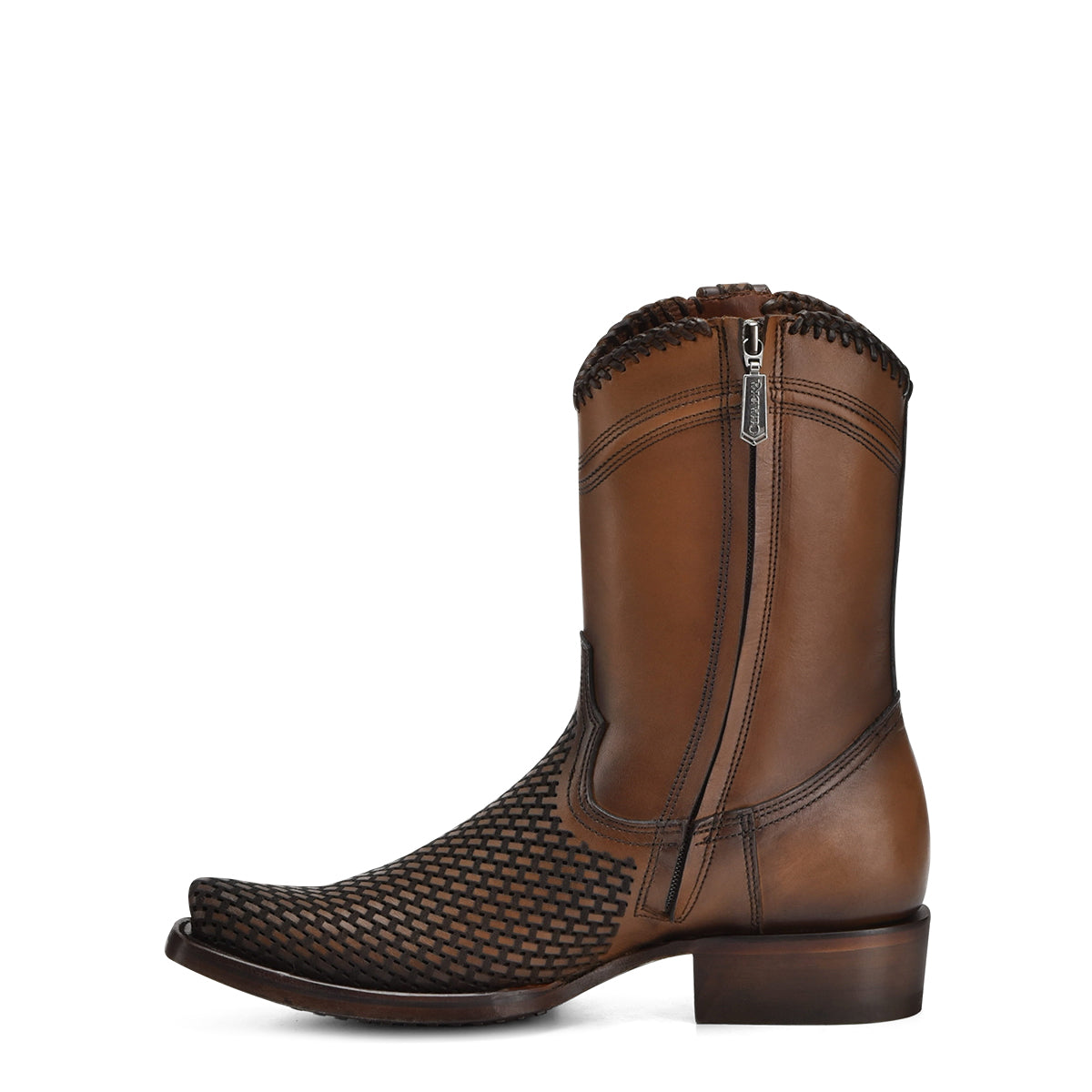 Cuadra Honey Laser & Woven & Zipper Narrow Square Toe CU817