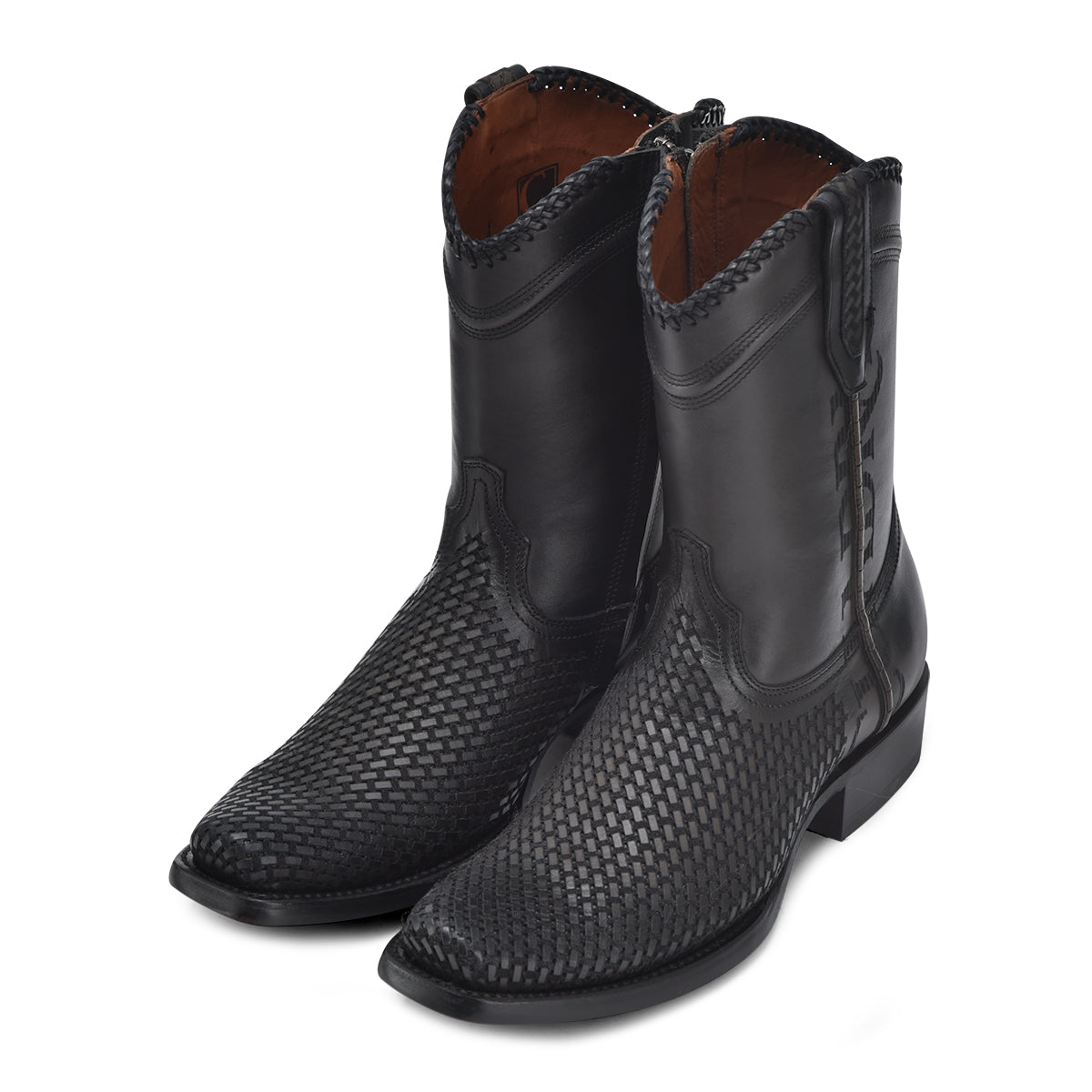 Cuadra Oxford Laser & Woven & Zipper Narrow Square Toe CU969