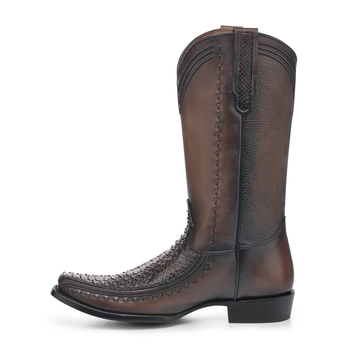 Cuadra Honey Python Embroidery & Laser & Woven Narrow Toe CU854