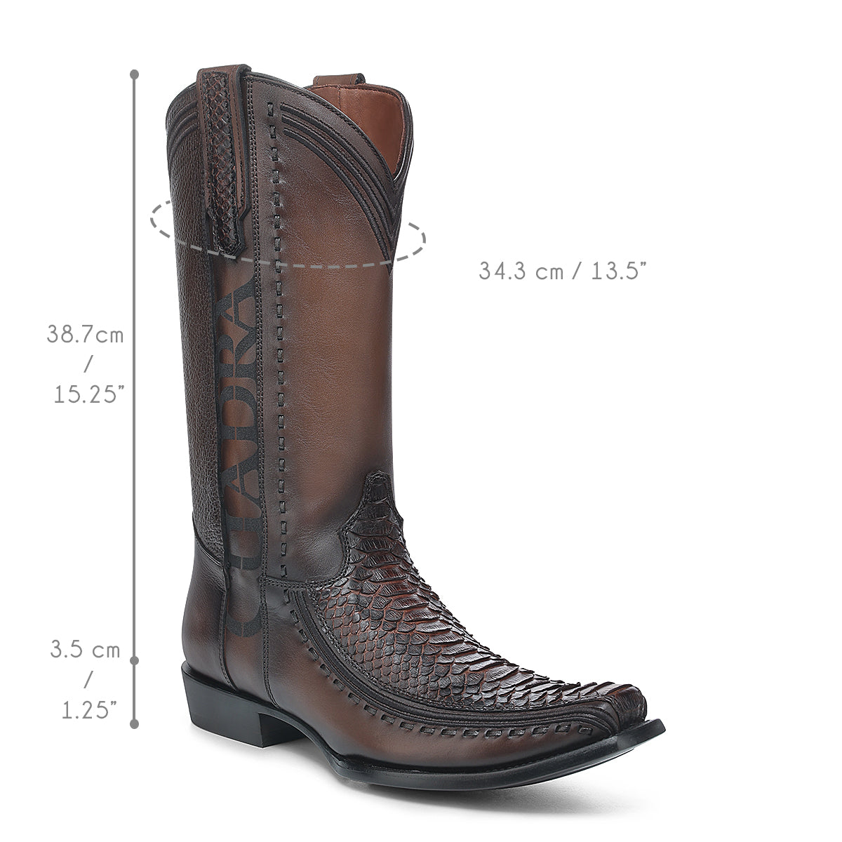 Cuadra Honey Python Embroidery & Laser & Woven Narrow Toe CU854