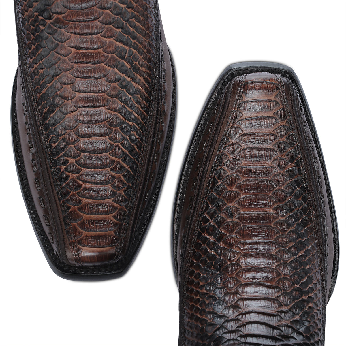Cuadra Honey Python Embroidery & Laser & Woven Narrow Toe CU854