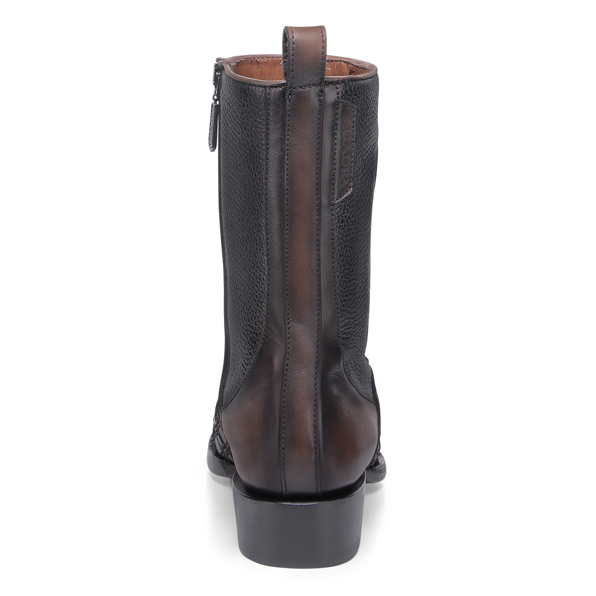 Chocolate & Black Laser & Woven & Zipper Narrow Toe CU940