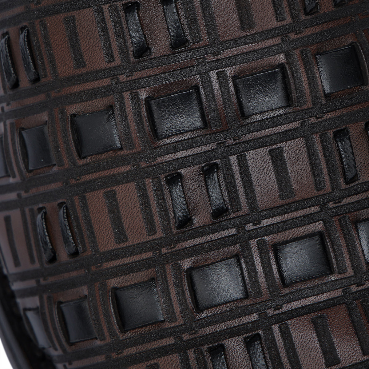 Chocolate & Black Laser & Woven & Zipper Narrow Toe CU940