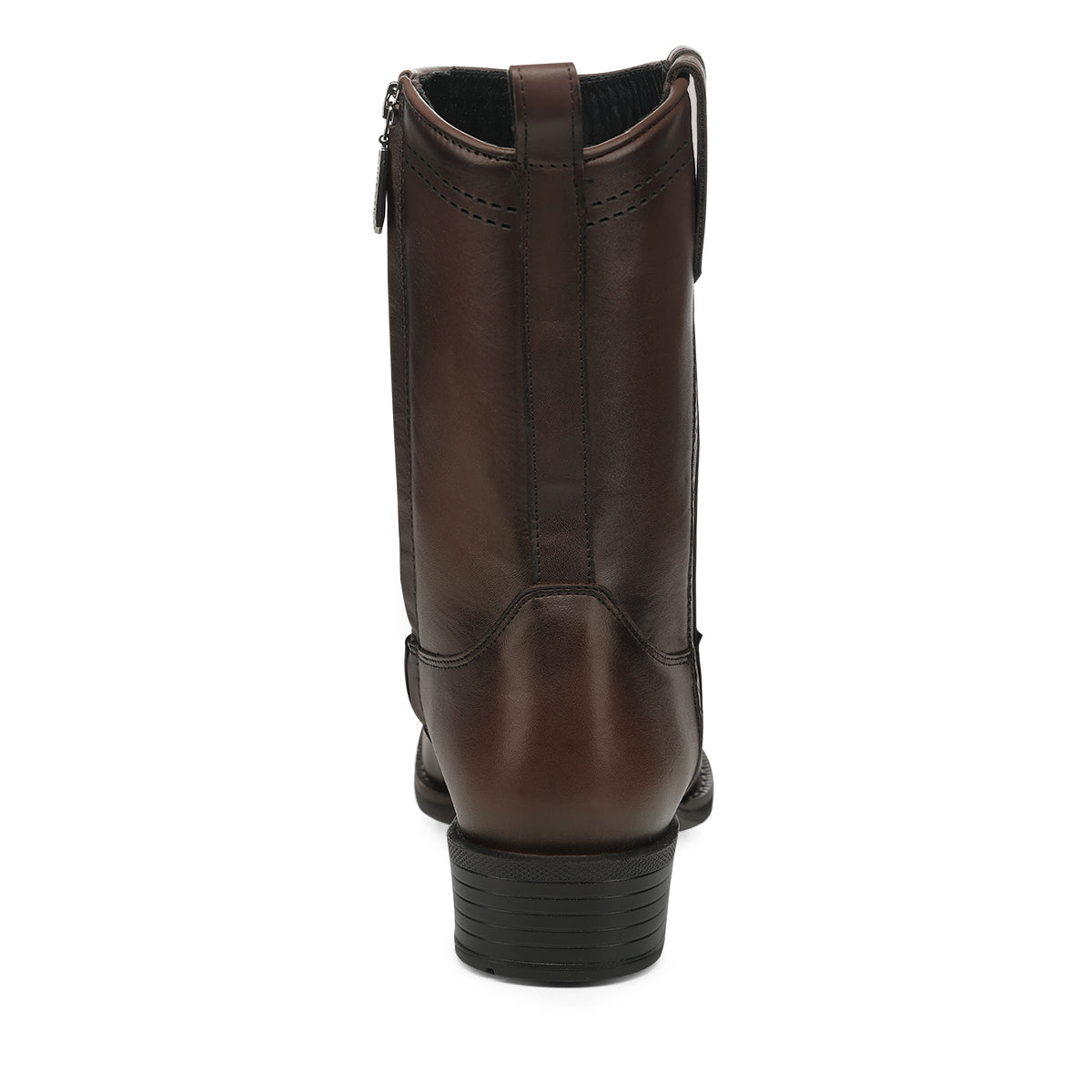 Brown Ostrich Leg Laser & Zipper Narrow Square CC346