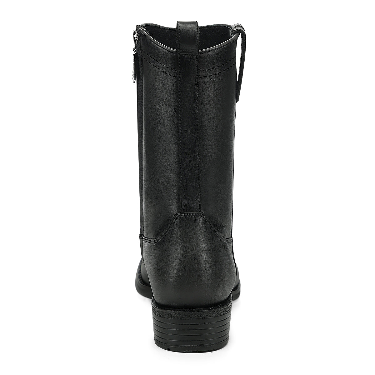 Black Ostrich Leg Laser & Zipper  Narrow  Square CC299