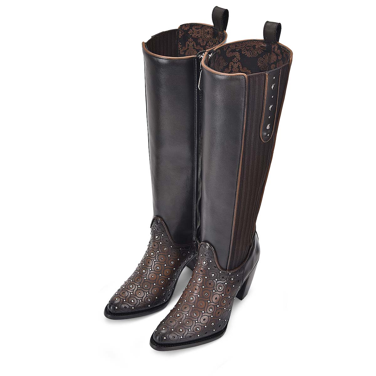 Cuadra Maple Zipper & Studs & Laser Round Toe CU759