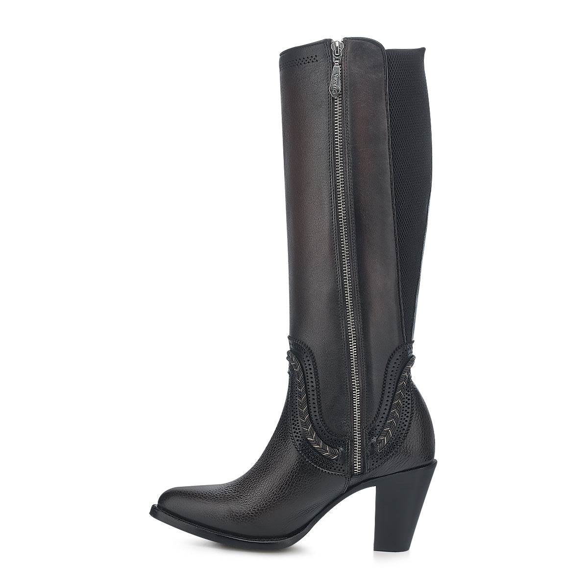 Cuadra Chocolate Zipper & Elastic Round Toe CU885