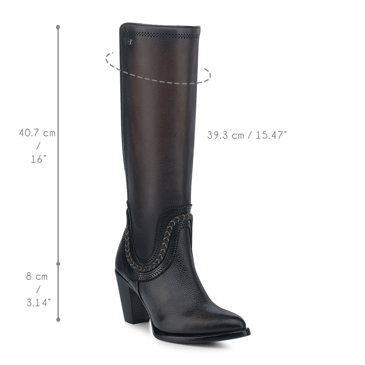Cuadra Chocolate Zipper & Elastic Round Toe CU885