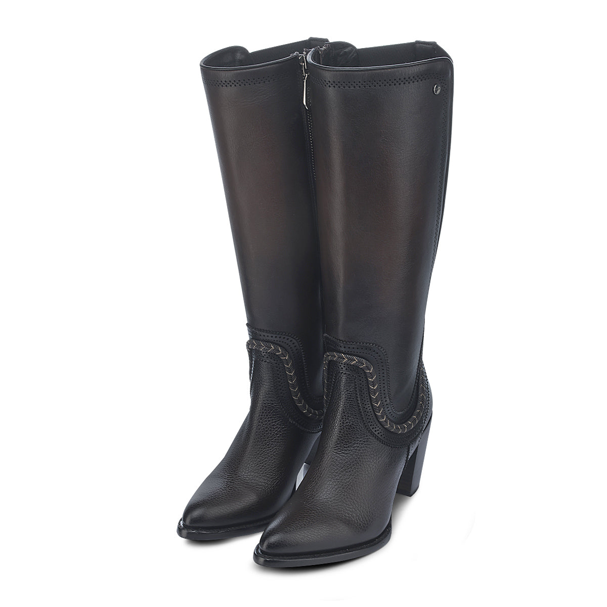Cuadra Chocolate Zipper & Elastic Round Toe CU885
