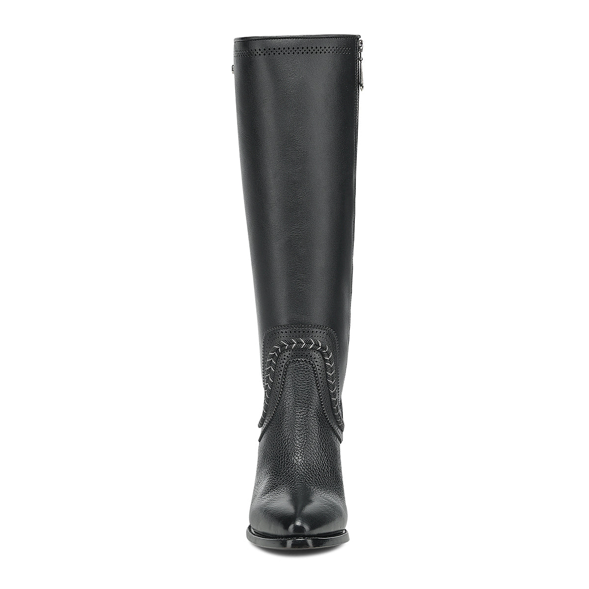 Cuadra Black Elastic & Laser & Zipper Round Toe CC322