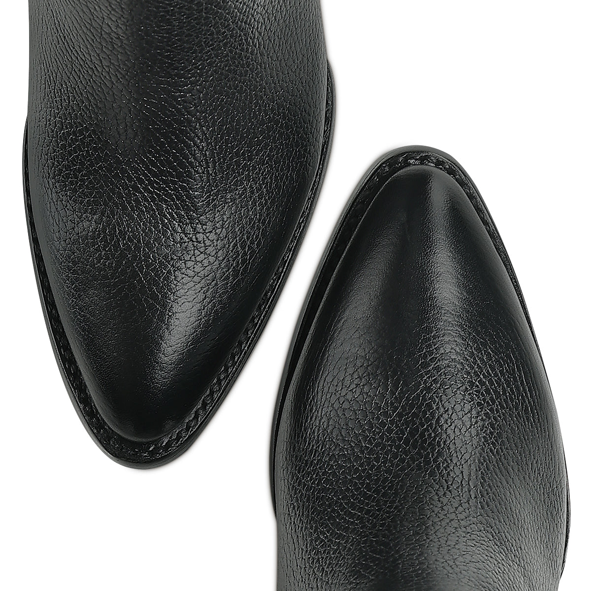 Cuadra Black Elastic & Laser & Zipper Round Toe CC322