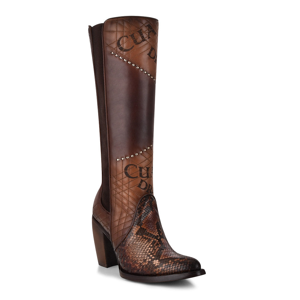 Cuadra Glazed Chestnut Python Laser & Embroidery CU561