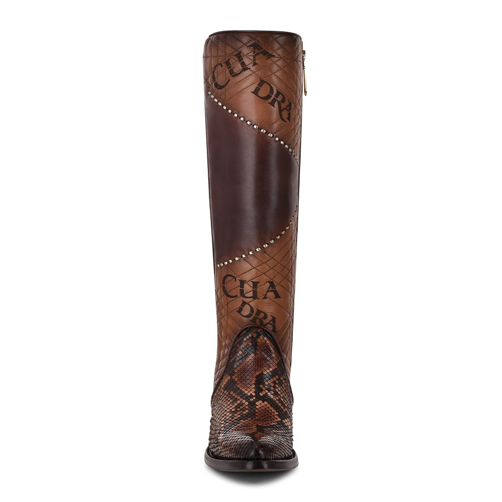 Cuadra Glazed Chestnut Python Laser & Embroidery CU561