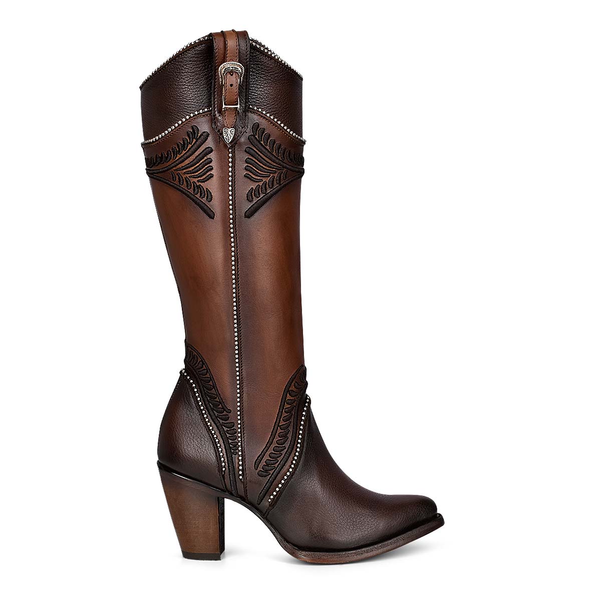 Cuadra Damasco Chocolate Embroidery Round Toe CU583